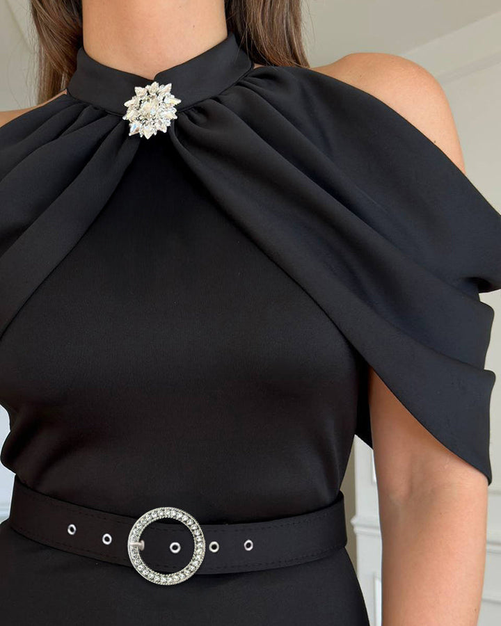 Chic High Neck Party Dress