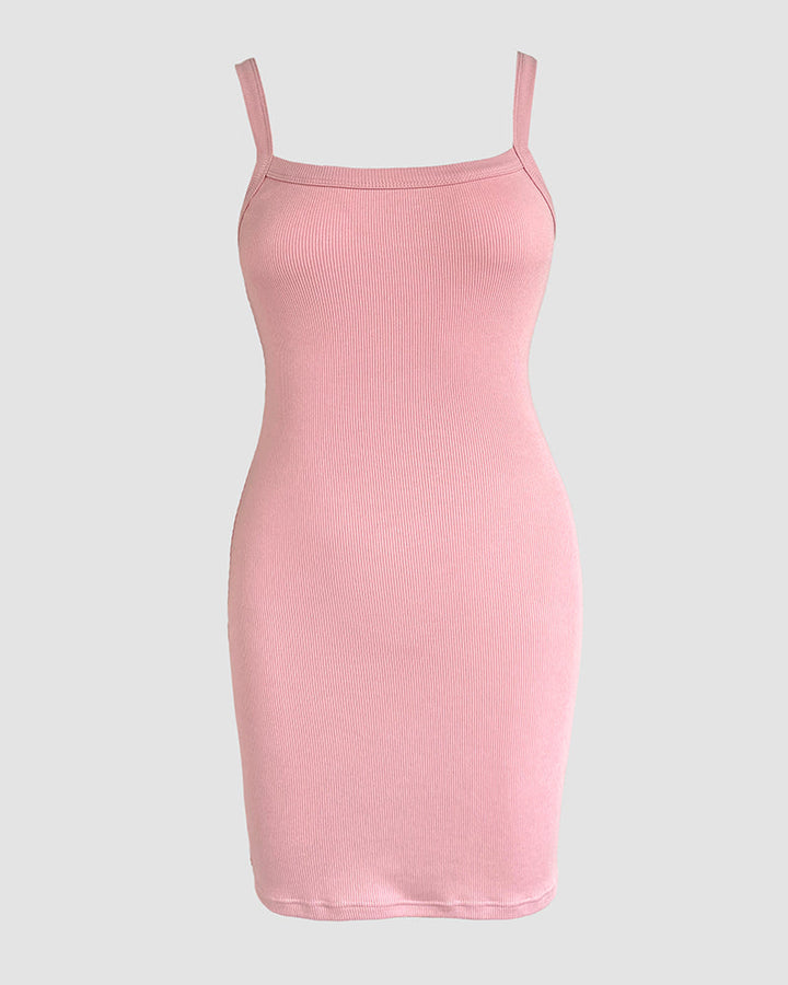 Bandeau Spaghetti Strap Sleevless Mini Dress Casual Slim Fit Bodycon Dress