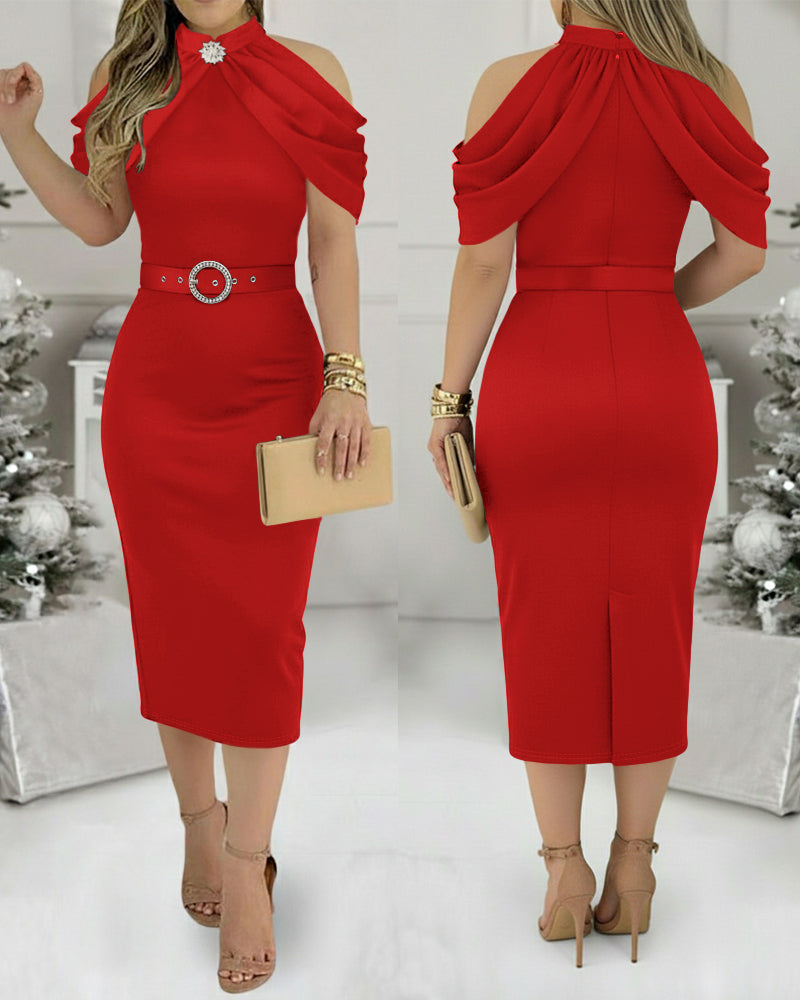 Chic High Neck Party Dress