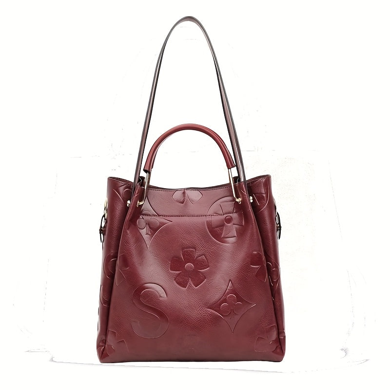 Luna | Floral Embossed Handbag Set