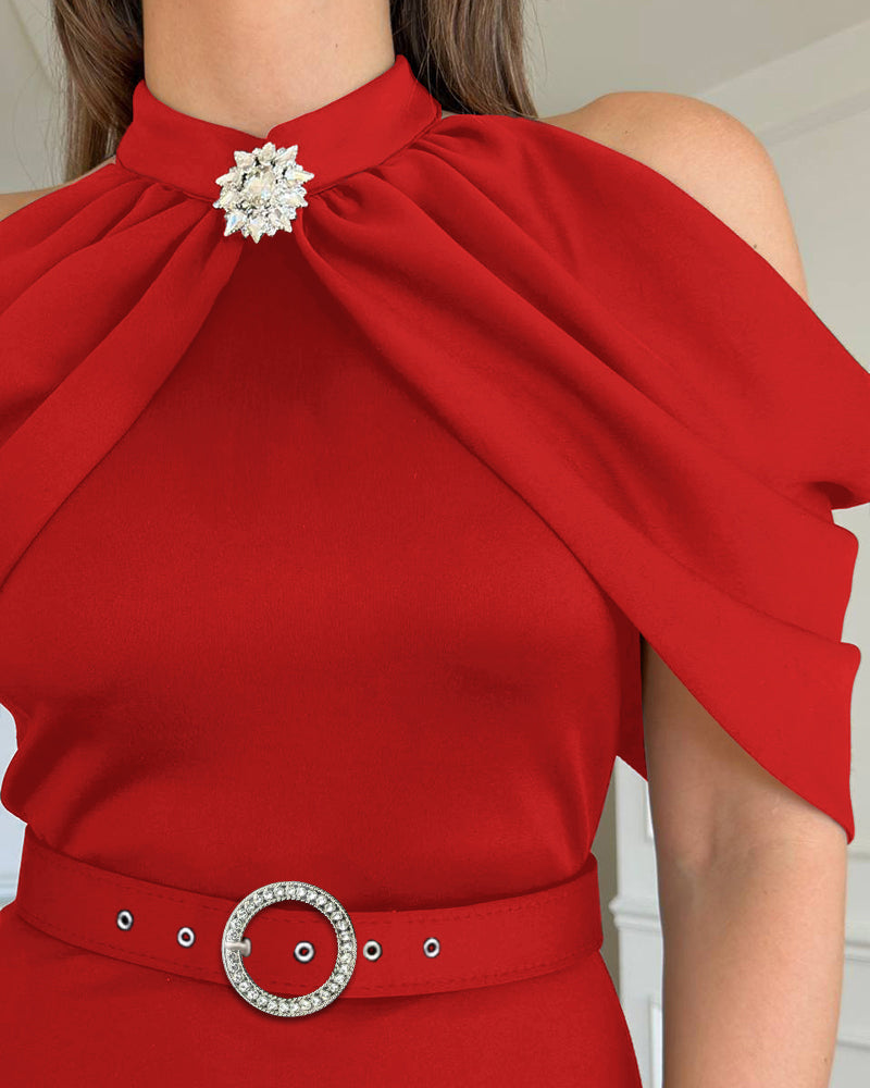 Chic High Neck Party Dress
