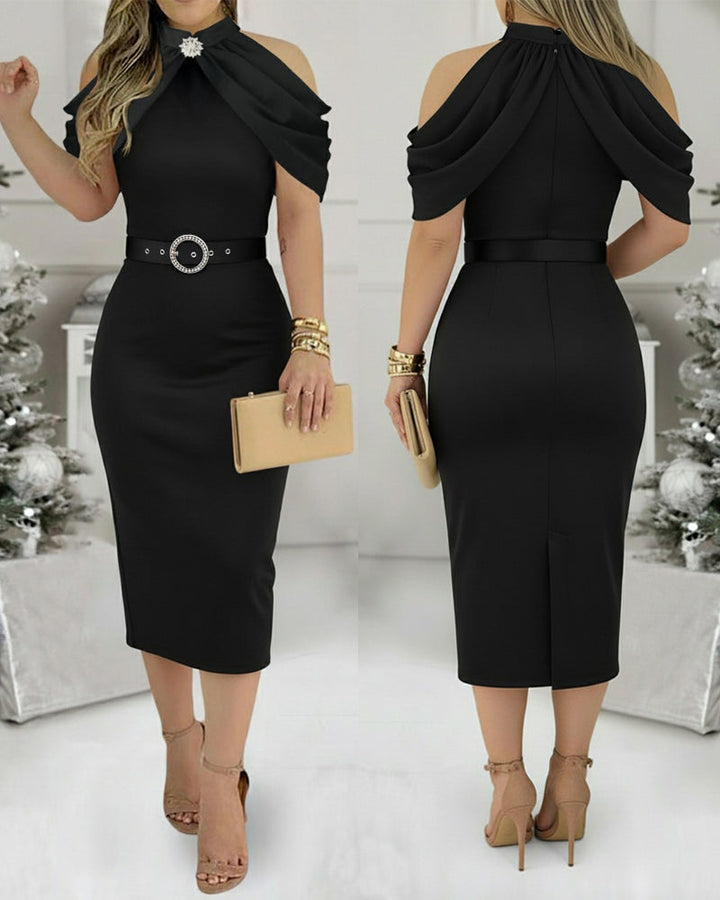 Chic High Neck Party Dress