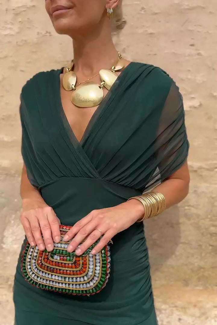 Louise | Elegant maxi party dress with V-neck