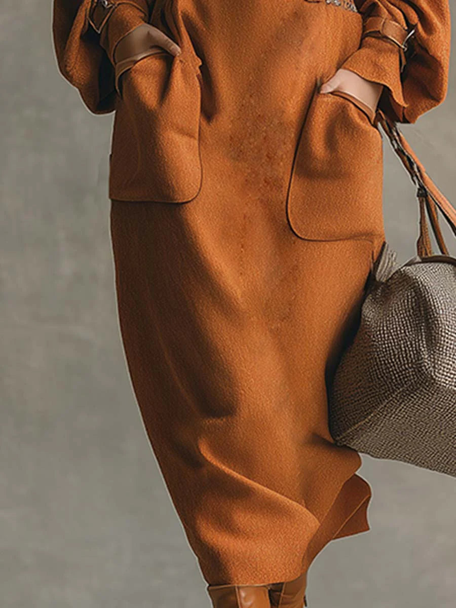 Orange Top & Pocket Maxi Skirt Set