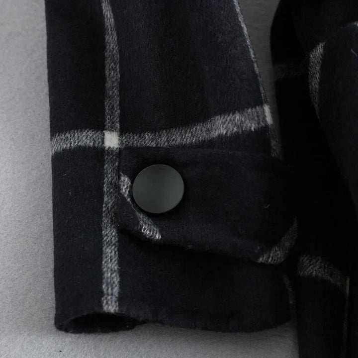 Retro Lapel Plaid Tweed Coat | Vintage Charm Meets Modern Power