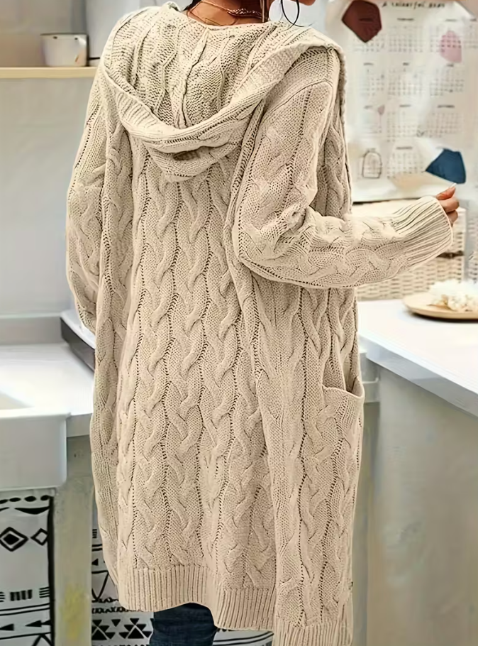 Sophia | Long Sleeve Cozy Hooded Cardigan