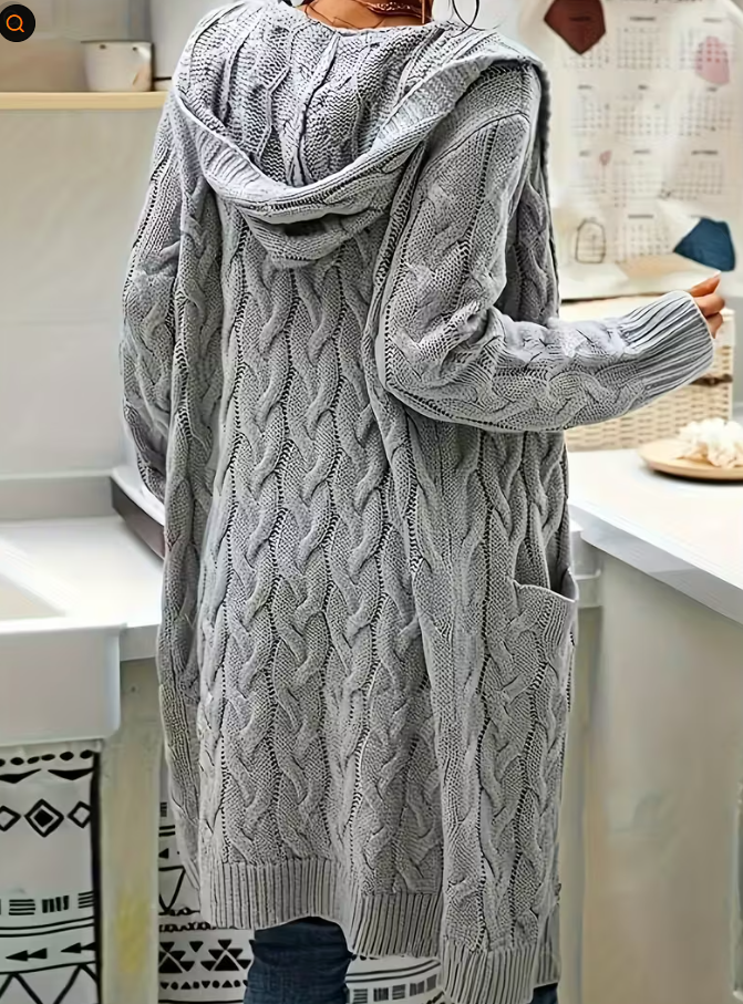 Sophia | Long Sleeve Cozy Hooded Cardigan