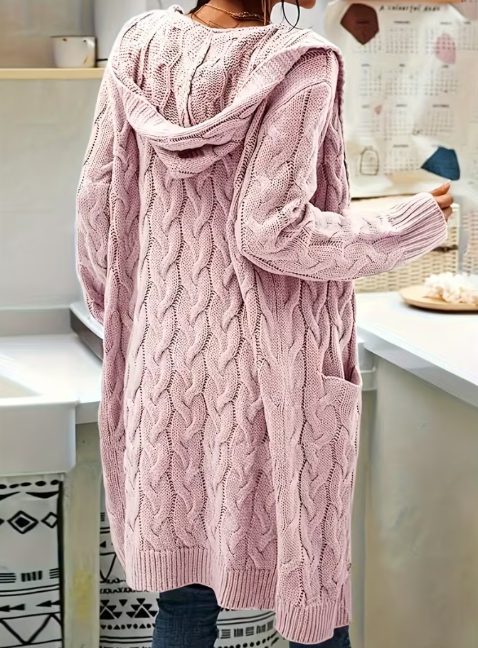 Sophia | Long Sleeve Cozy Hooded Cardigan