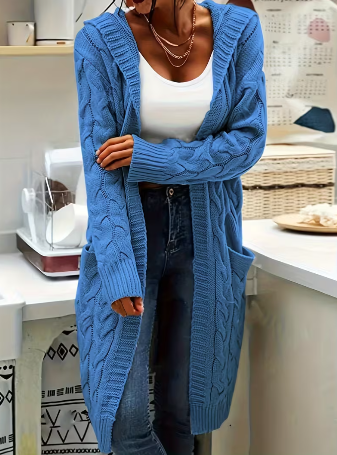 Sophia | Long Sleeve Cozy Hooded Cardigan