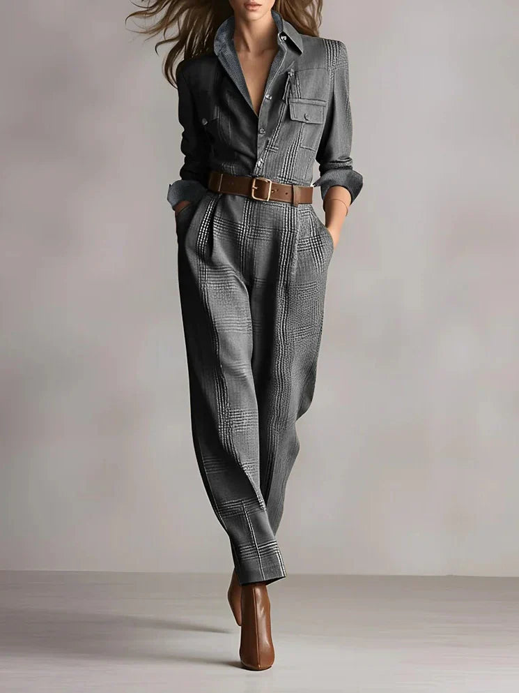 Sophisticated Plaid Utility Jumpsuit